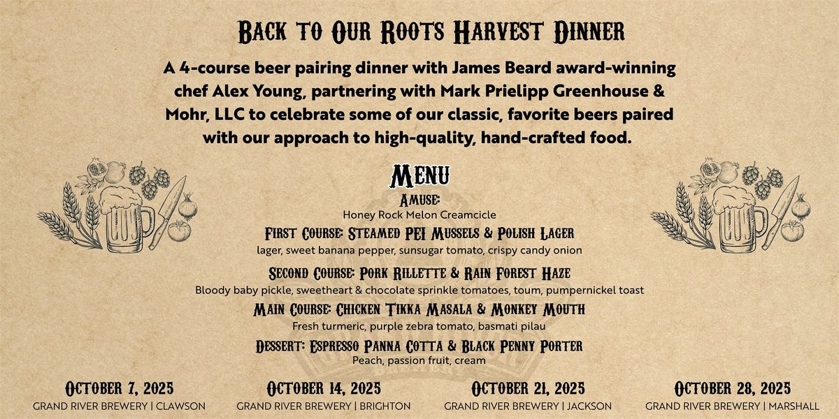 Back to Our Roots Harvest Dinner | Clawson, 7 October | Event in Clawson | AllEvents