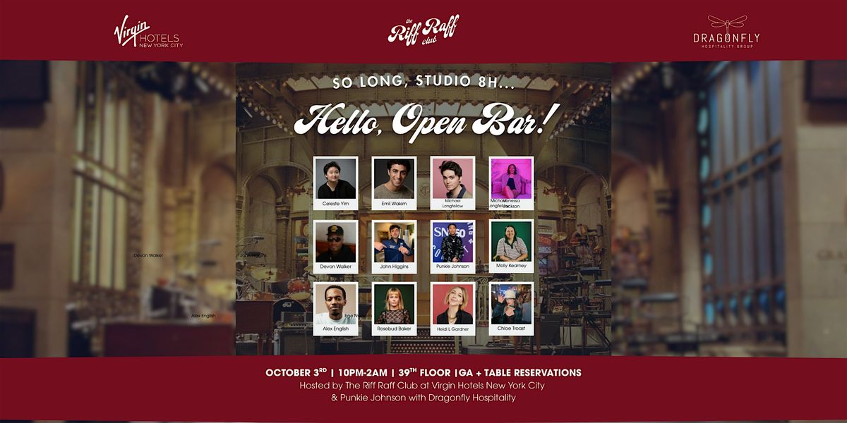 So Long, Studio 8H — Hello, Open Bar, 3 October | Event in New York | AllEvents