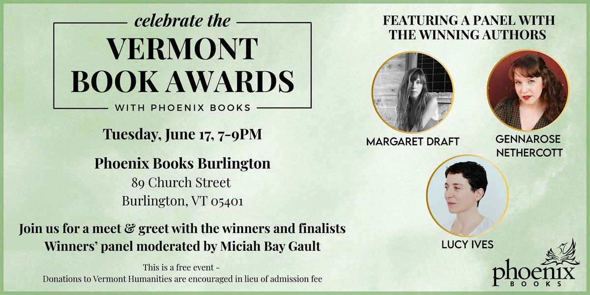 Celebrate the Vermont Book Awards with Phoenix Books!, 17 June | Event in Burlington | AllEvents