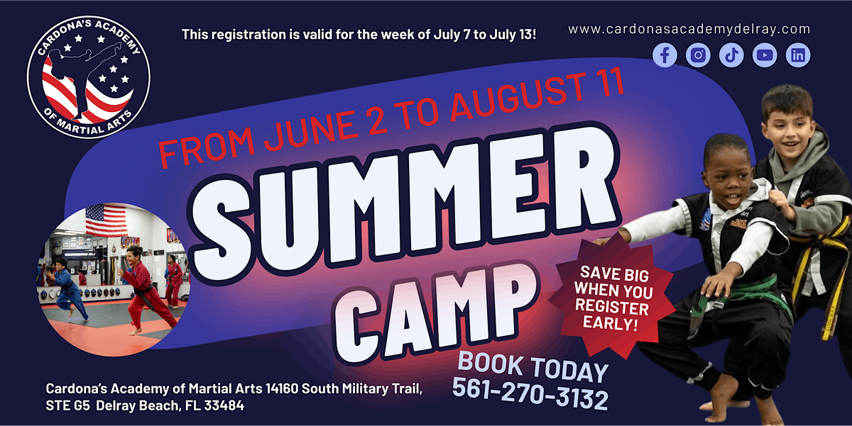 Summer Camp - Valid for the week of July 7 to July 13!, 7 July | Event in Delray Beach | AllEvents