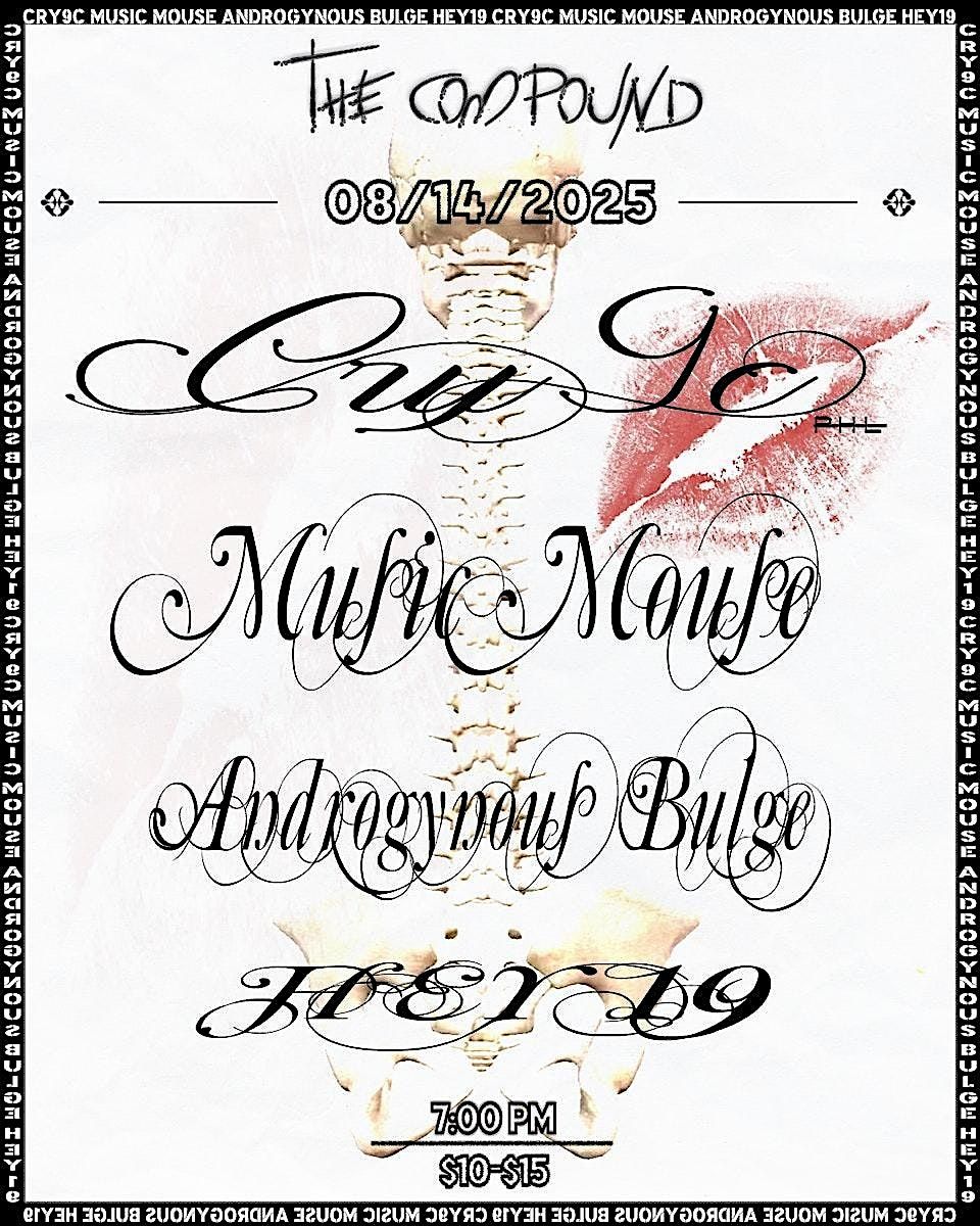 Cry9c (PHL), Music Mouse, Androgynous Bulge, Hey19, 14 August | Event in Baltimore | AllEvents