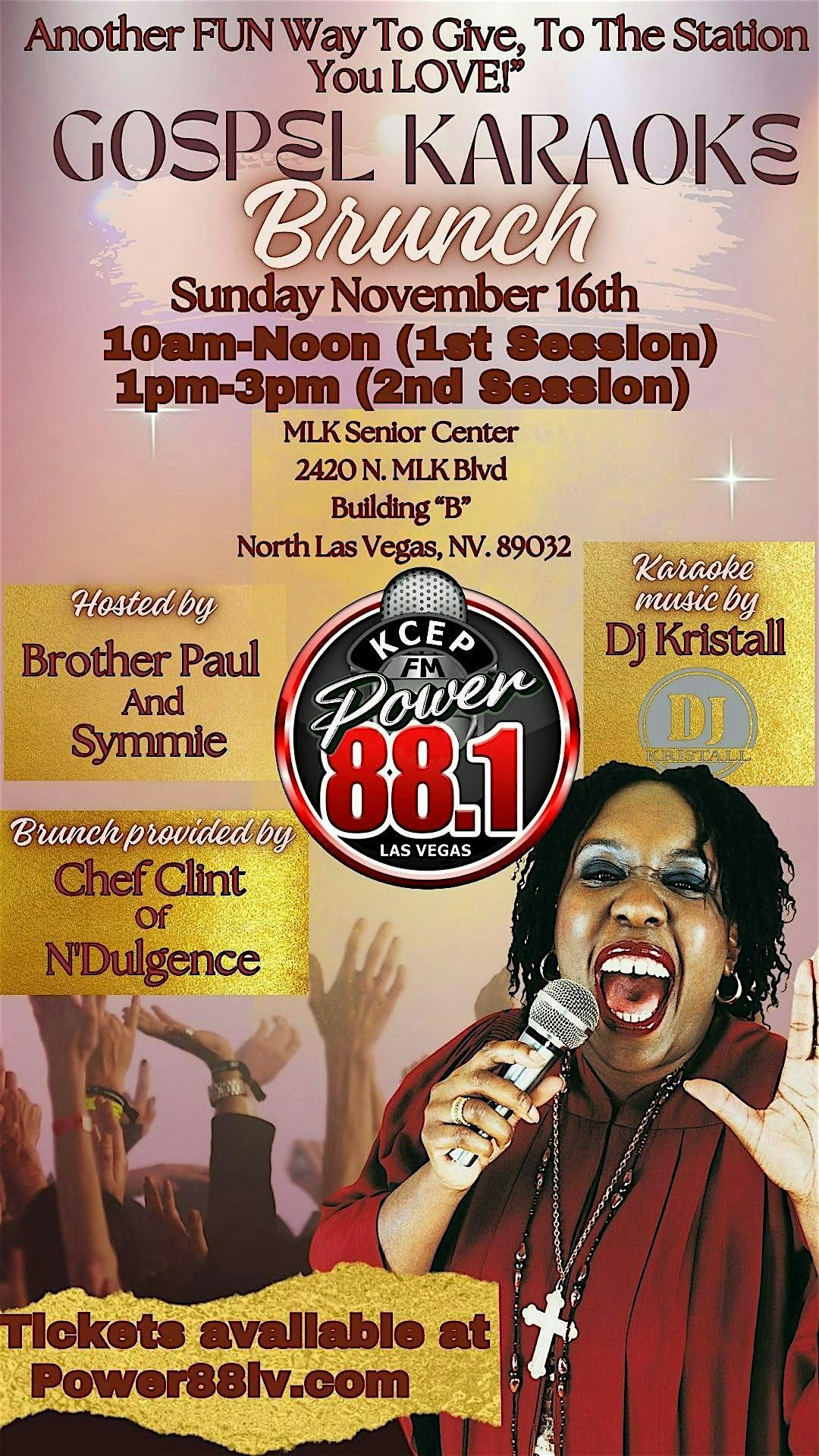 GOSPEL KARAOKE BRUNCH - SESSION 1 (10A-12P) or SESSION 2 (1P-3P), 16 November | Event in North Las Vegas | AllEvents