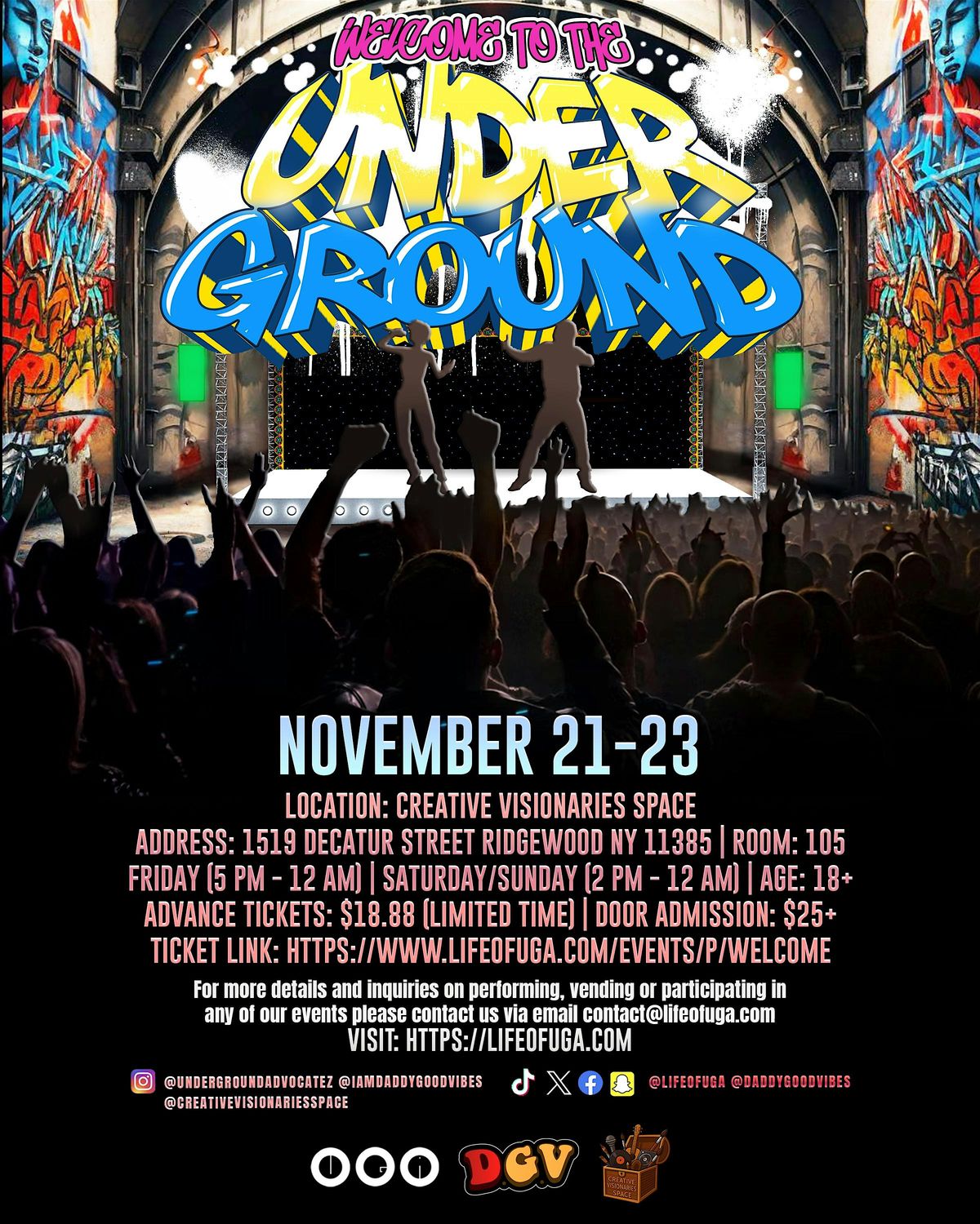 Welcome To The Underground: The 3 Day Fall Music Fest, 21 November | Event in Ridgewood | AllEvents