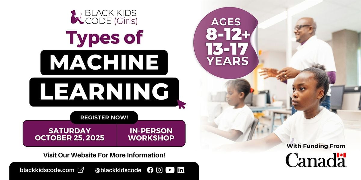 Black Kids Code(Girls) Windsor- Types of Machine Learning, 25 October | Event in Windsor | AllEvents