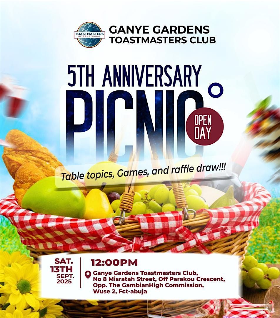 Picnic at Ganye Gardens Toastmasters club, 13 September | Event in Abuja | AllEvents