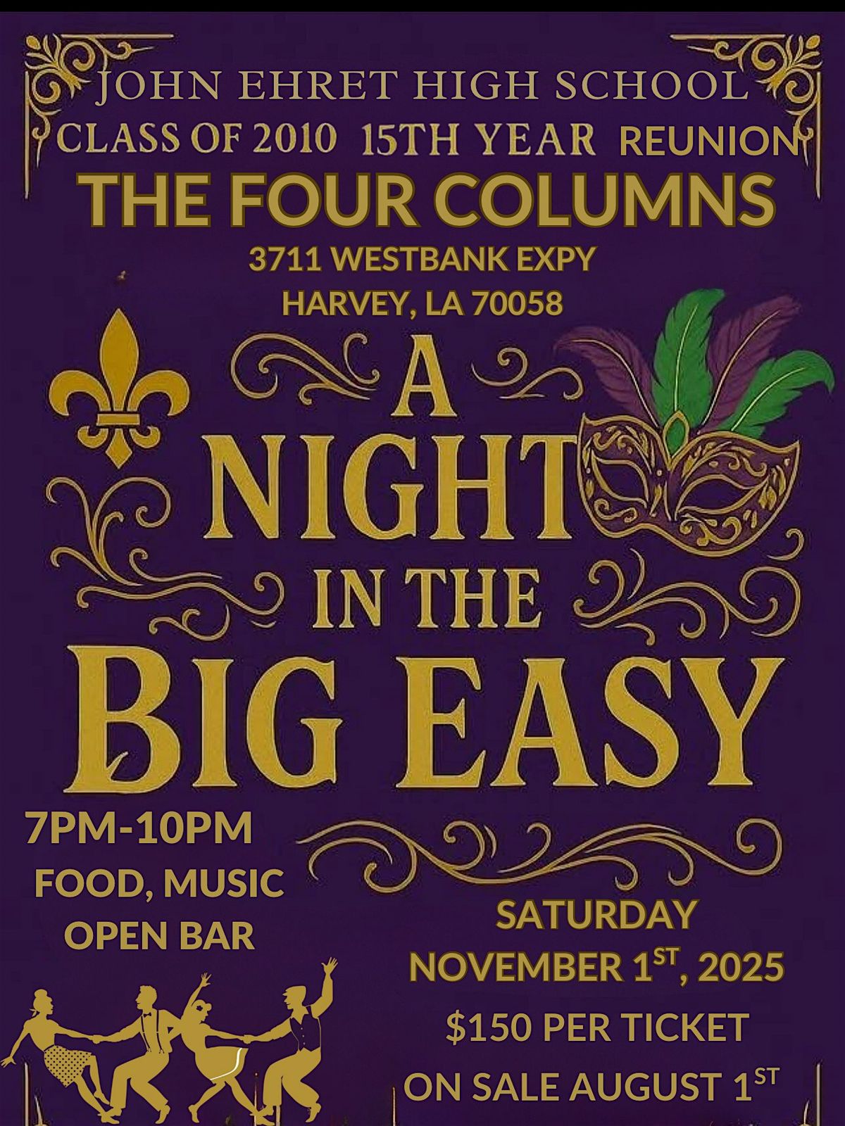 JEHS Class of 2010 15 Year Reunion, 1 November | Event in Harvey | AllEvents