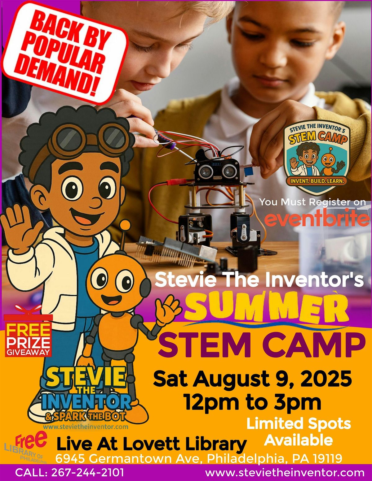 Stevie The Inventor's Summer Stem Camp PART 3 ( Back By Popular Demand), 9 August | Event in Philadelphia