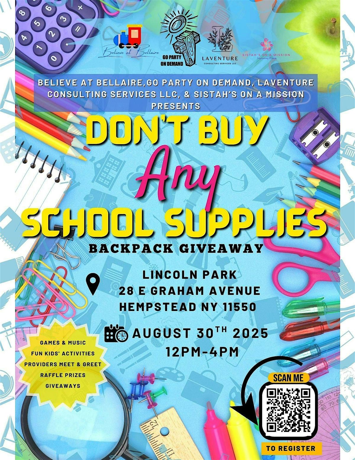 Don't Buy ANY School Supplies - Back to School Bash!, 30 August | Event in Hempstead | AllEvents