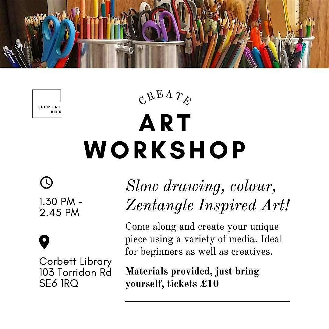 Art Workshop - Slow Drawing, Zentangle Inspired Art, Colour!, 2 July | Event in London | AllEvents