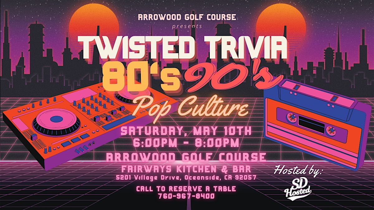 80's & 90's Pop Culture Twisted Trivia, 10 May | Event in Oceanside | AllEvents