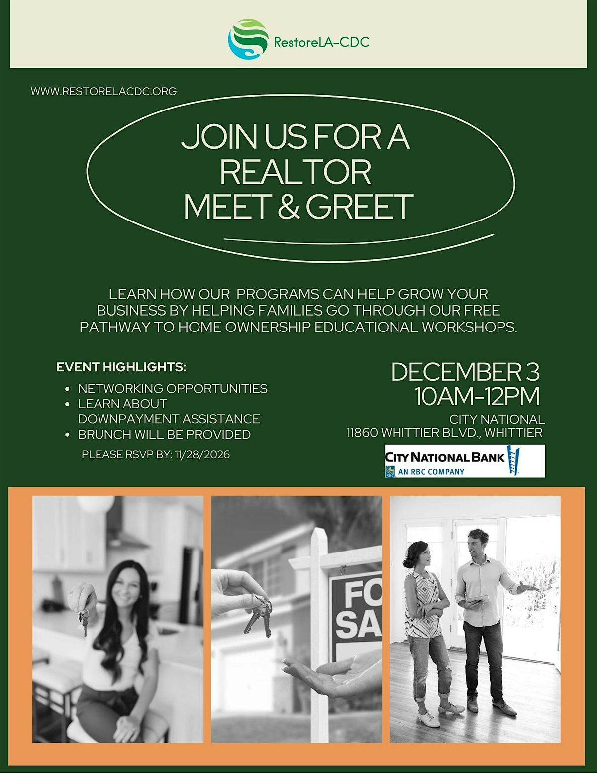 Realtor Meet & Greet with RestoreLA, 3 December | Event in Whittier | AllEvents