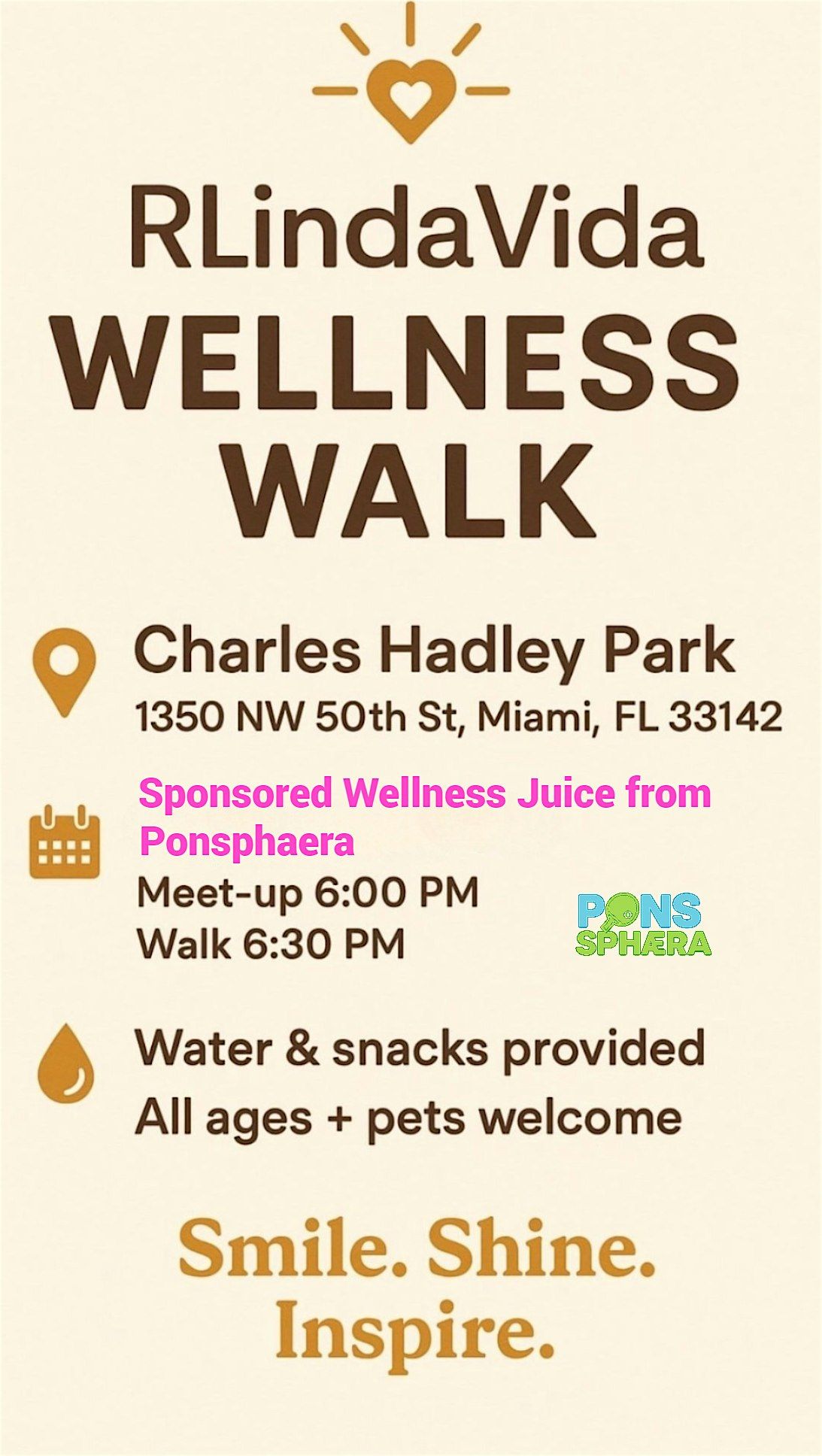 Wellness Walk: Ponsphaera x RlindaVida | Event in Miami | AllEvents