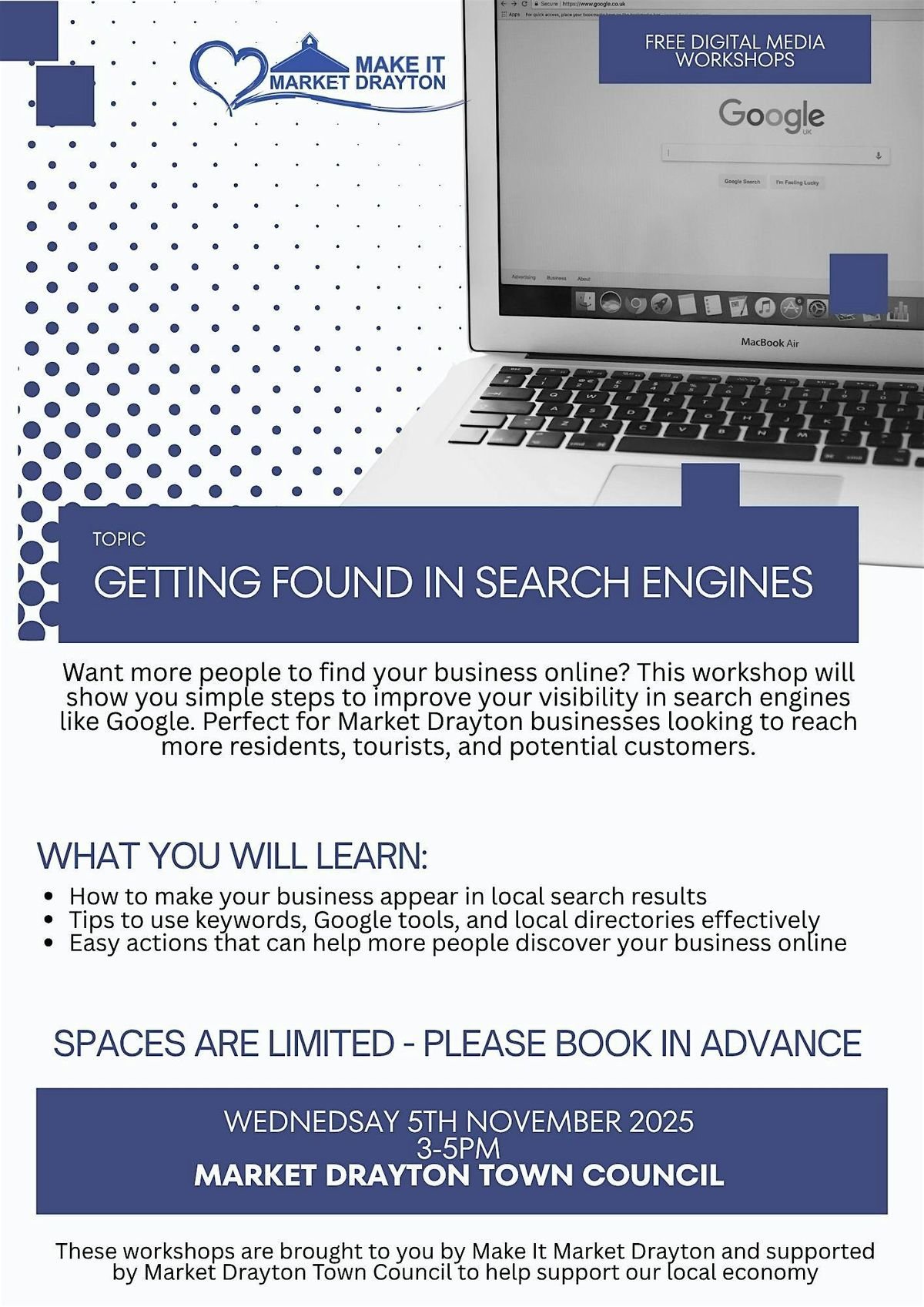 Getting Found in Search Engines - Free Digital Marketing Training, 5 November | Event in Market Drayton | AllEvents