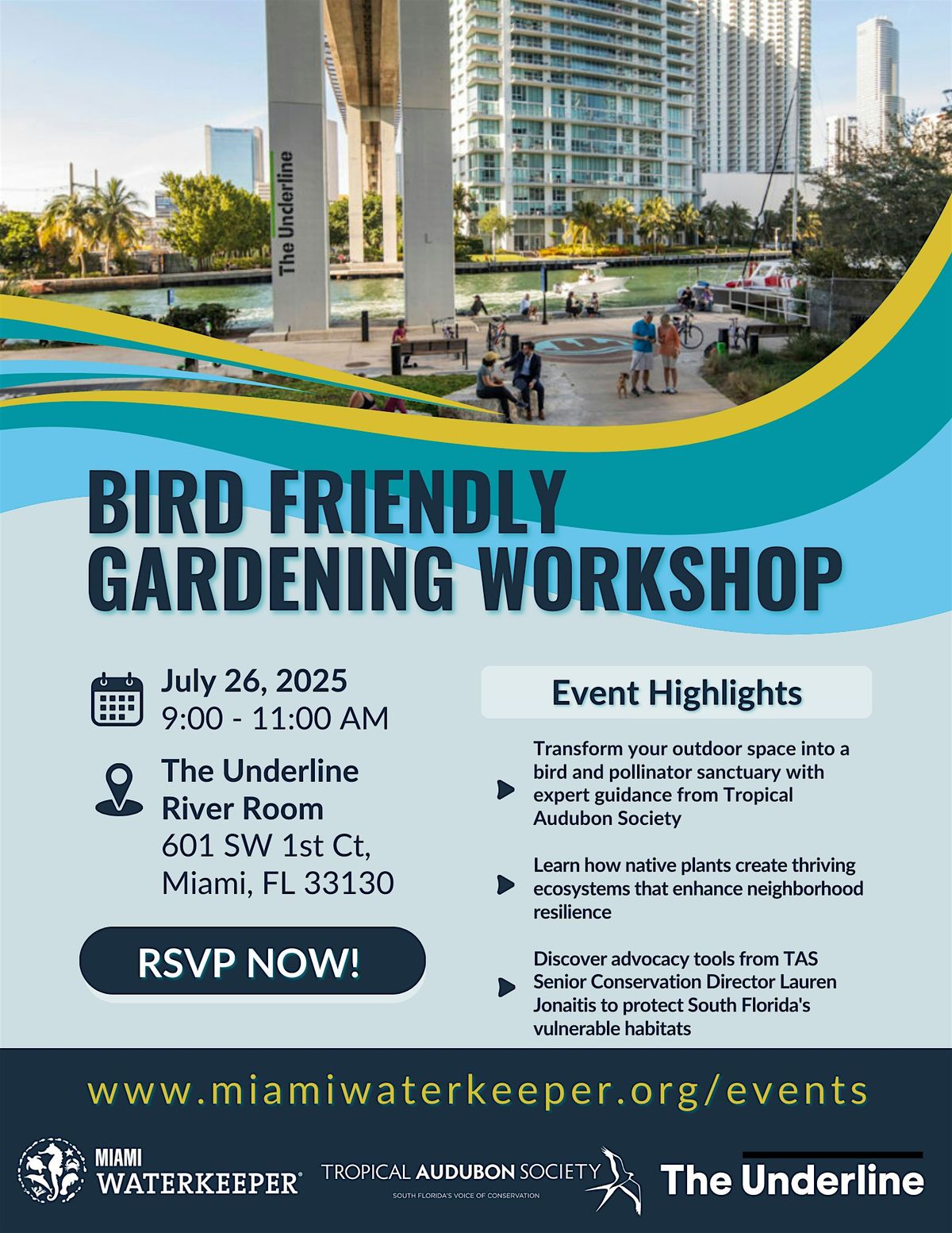 Miami Waterkeeper Presents: Bird Friendly Gardening Workshop, 26 July | Event in Miami | AllEvents