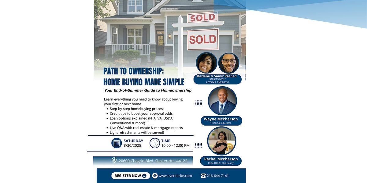 PATH TO OWNERSHIP: HOME BUYING MADE SIMPLE, 30 August | Event in Shaker Heights | AllEvents