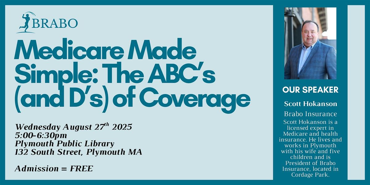 Medicare Made Simple: The ABC’s (and D’s) of Coverage, 27 August | Event in Plymouth | AllEvents