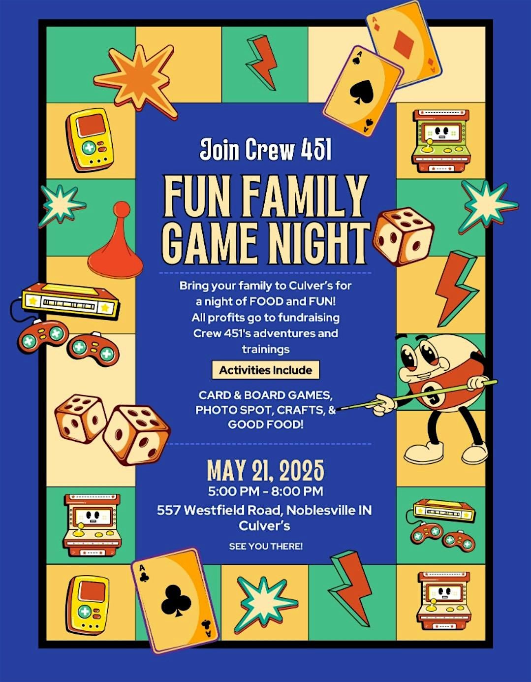 Culver’s Family Game Night | Event in Noblesville | AllEvents