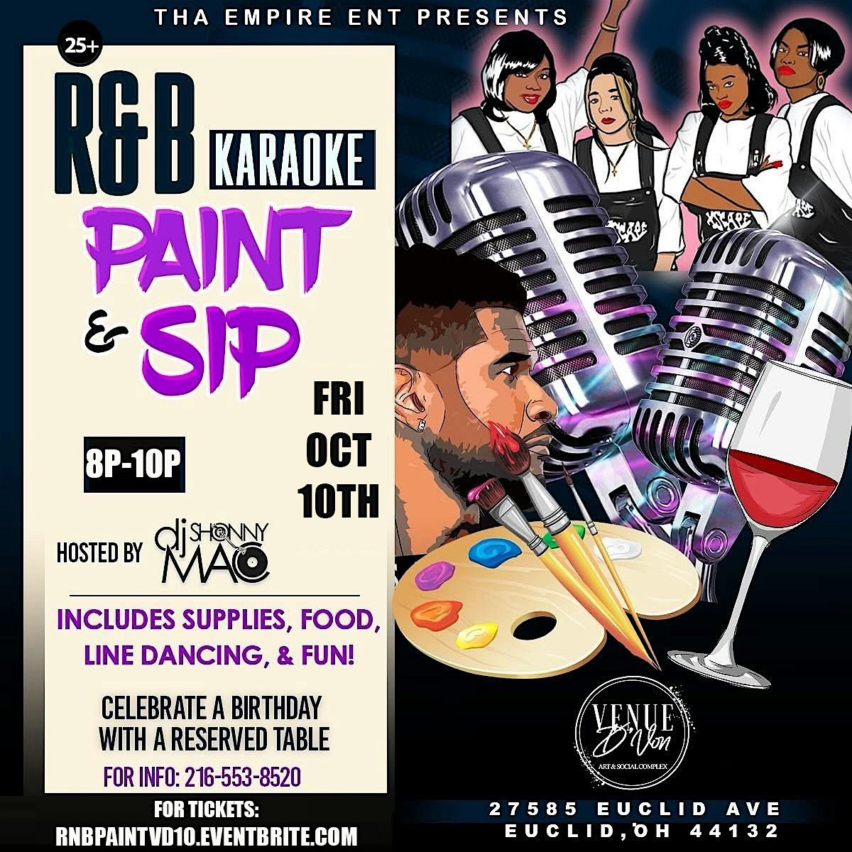 R&B Karaoke Paint & Sip, 10 October | Event in Euclid | AllEvents