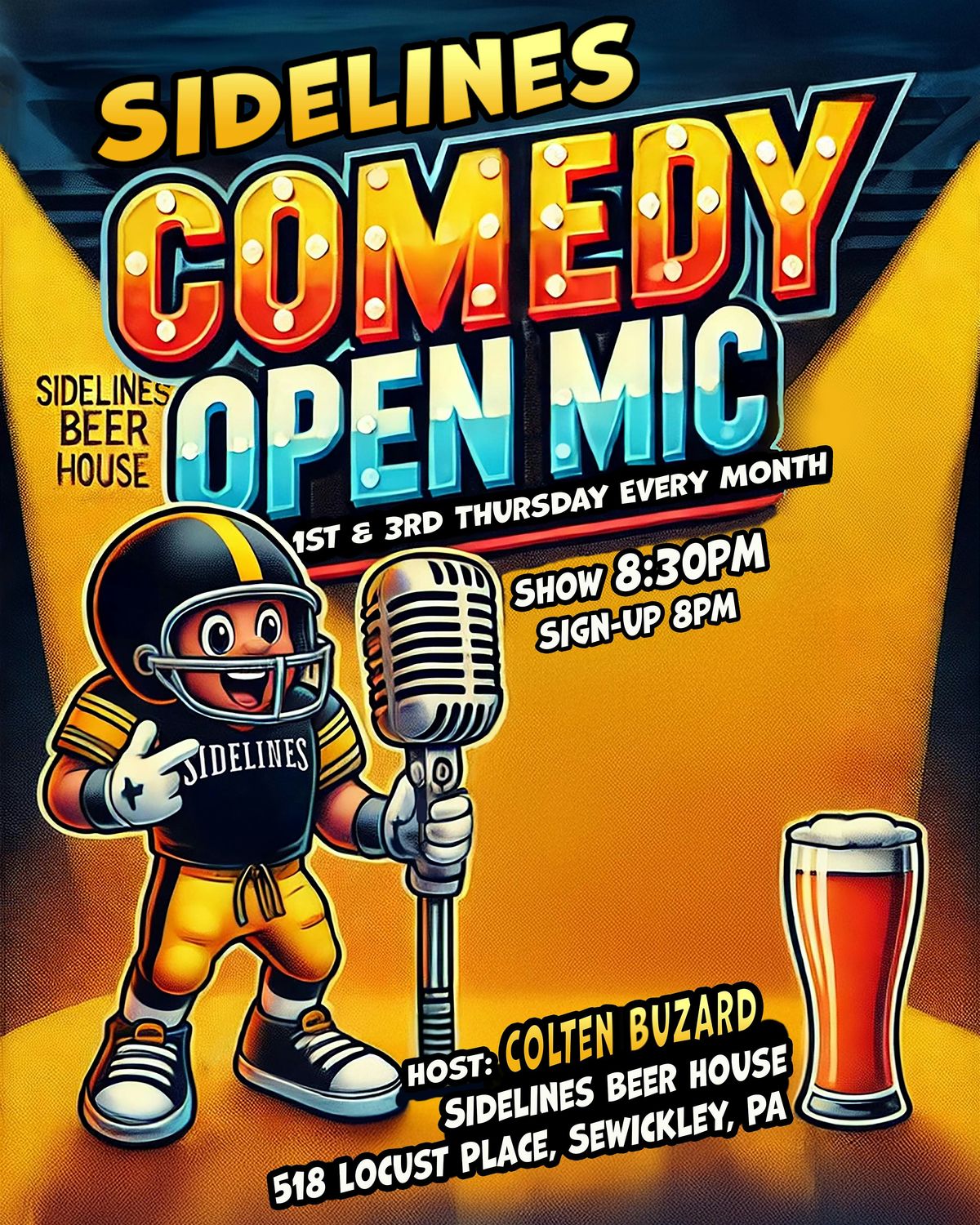 Sewickley Comedy Open Mic at Sidelines | Event in Sewickley | AllEvents