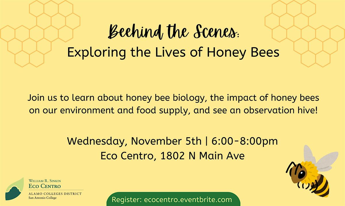 Beehind the Scenes: Exploring the Lives of Honeybees, 5 November | Event in San Antonio | AllEvents