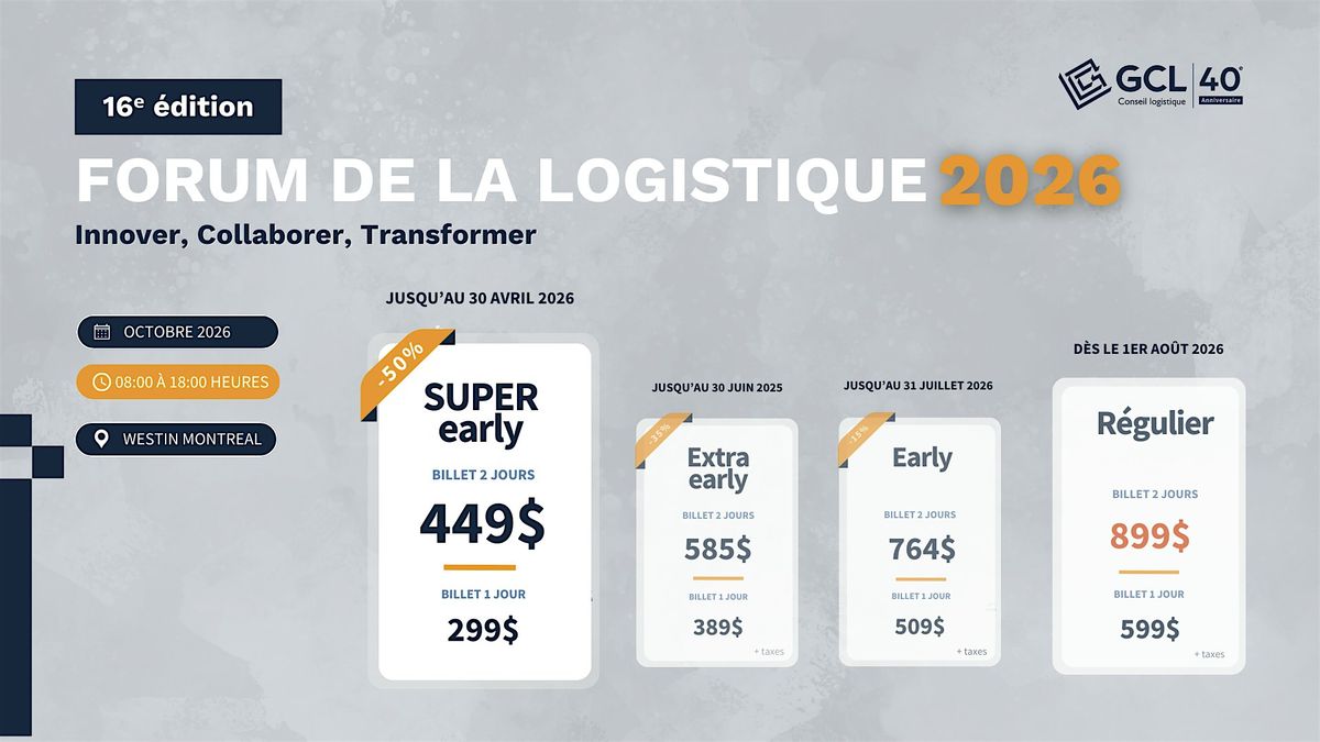 FORUM de la Logistique 2026, 21 October | Event in Montréal | AllEvents