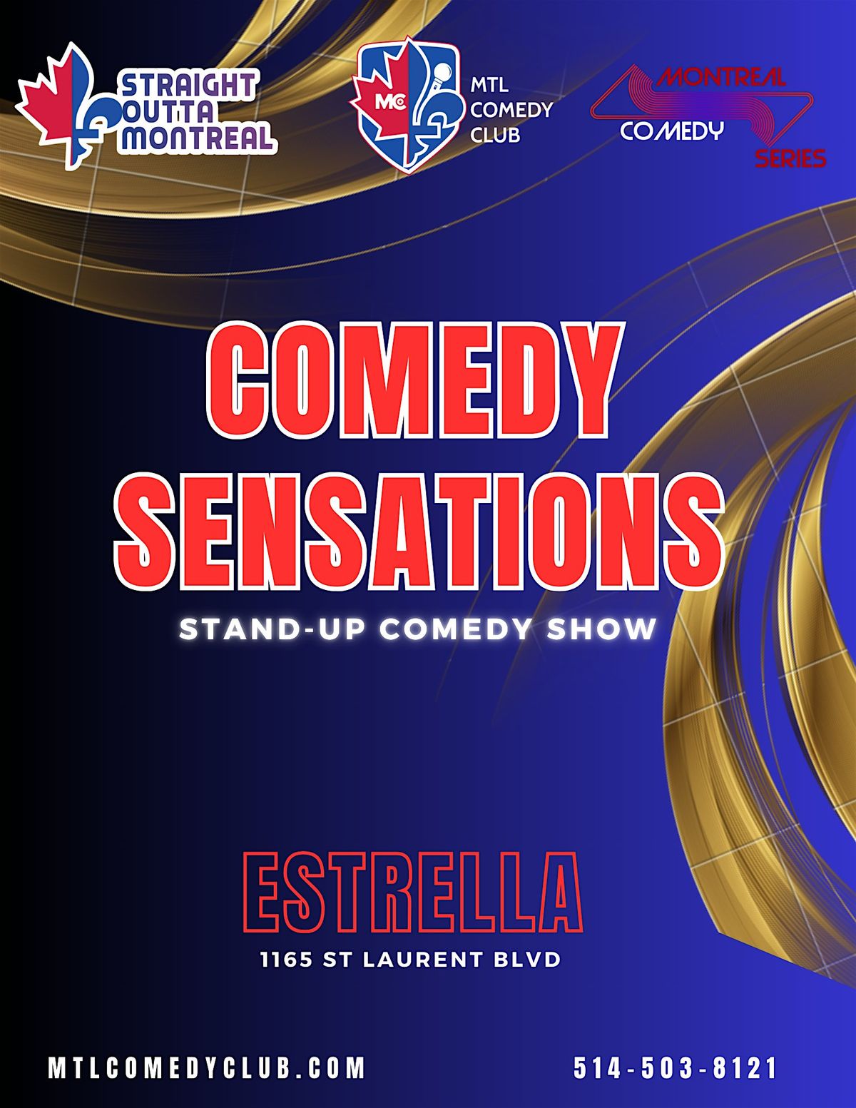 Saturday October 11th, 2025 | Montreal Comedy Shows: Comedy Sensations, 11 October | Event in Montréal | AllEvents