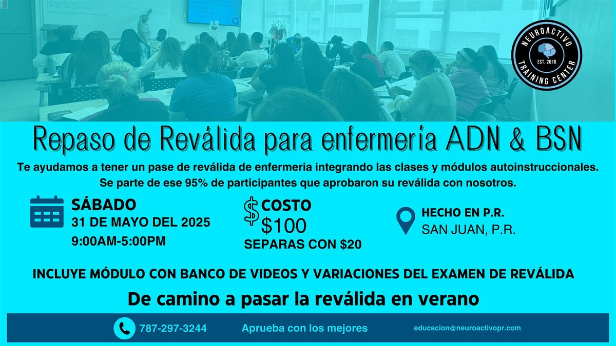 REPASO DE REVÁLIDA DE ENFERMERÍA | ADN y BSN en San Juan, 31 May | Event in San Juan | AllEvents