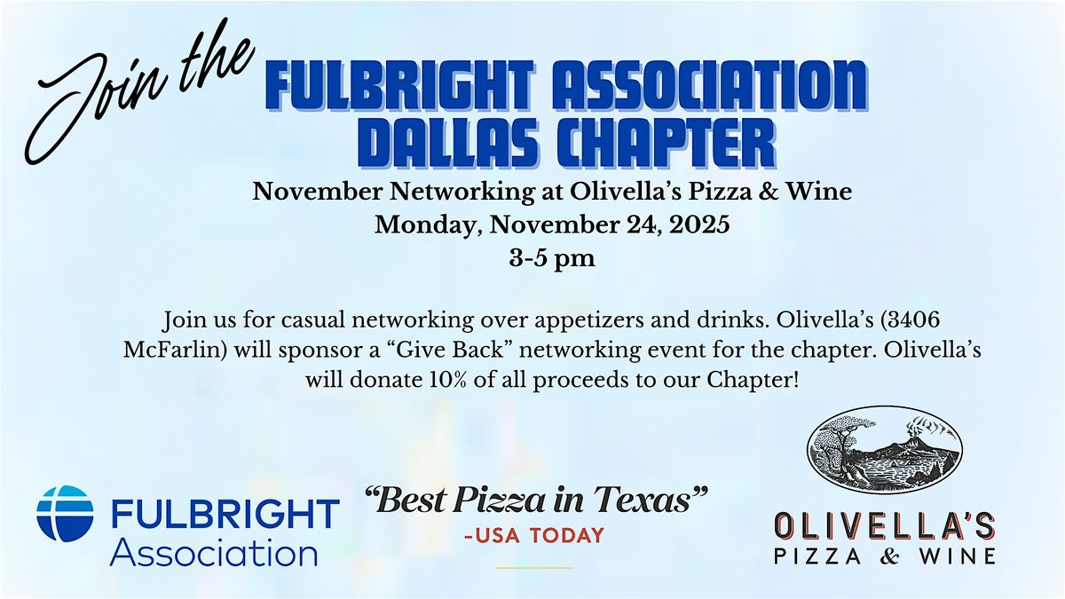 Fulbright Association Give Back Brunch and November Networking, 24 November | Event in Dallas | AllEvents