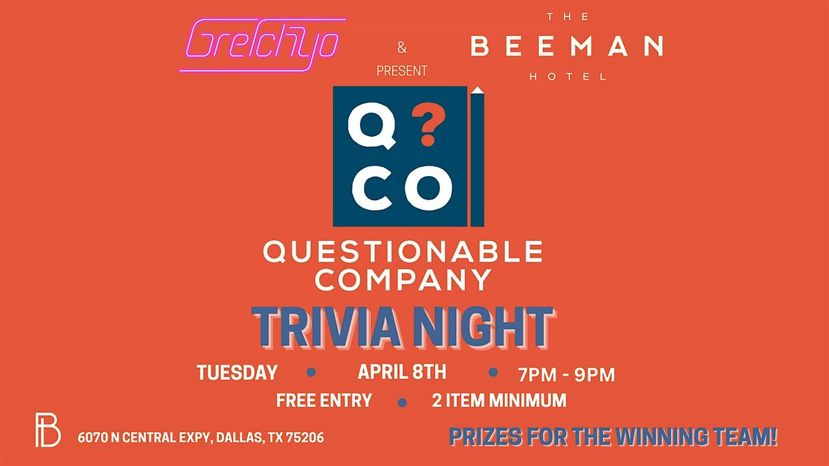 Trivia Night at The Beeman Hotel, 6 May | Event in Dallas | AllEvents