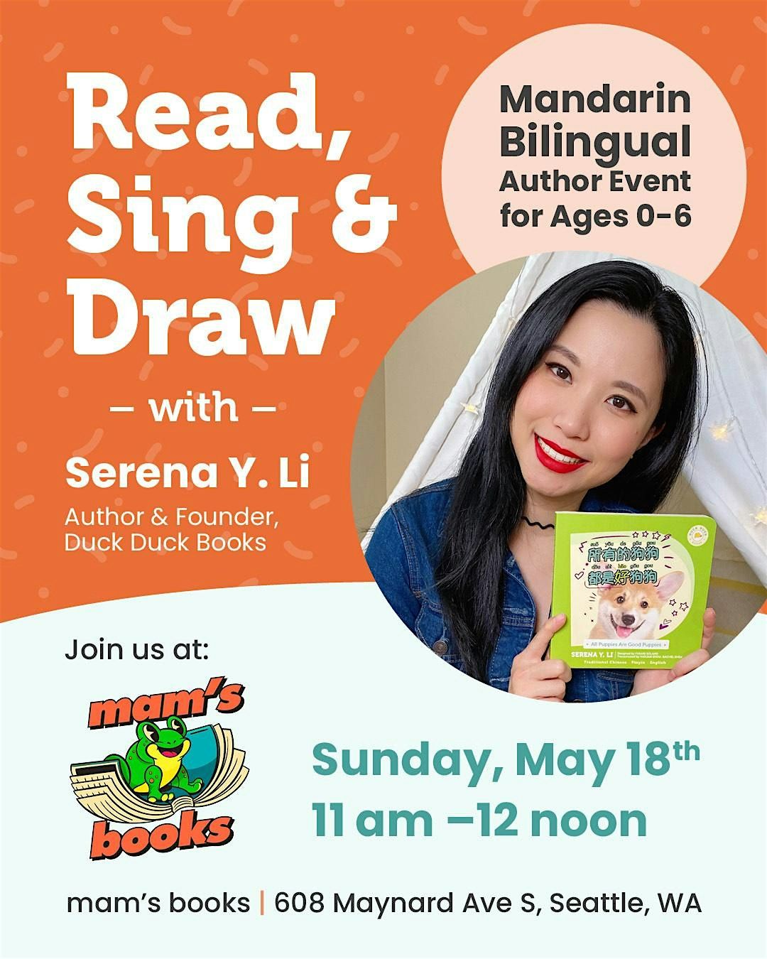 Read, Sing & Draw with Serena Y. Li, 18 May | Event in Seattle | AllEvents