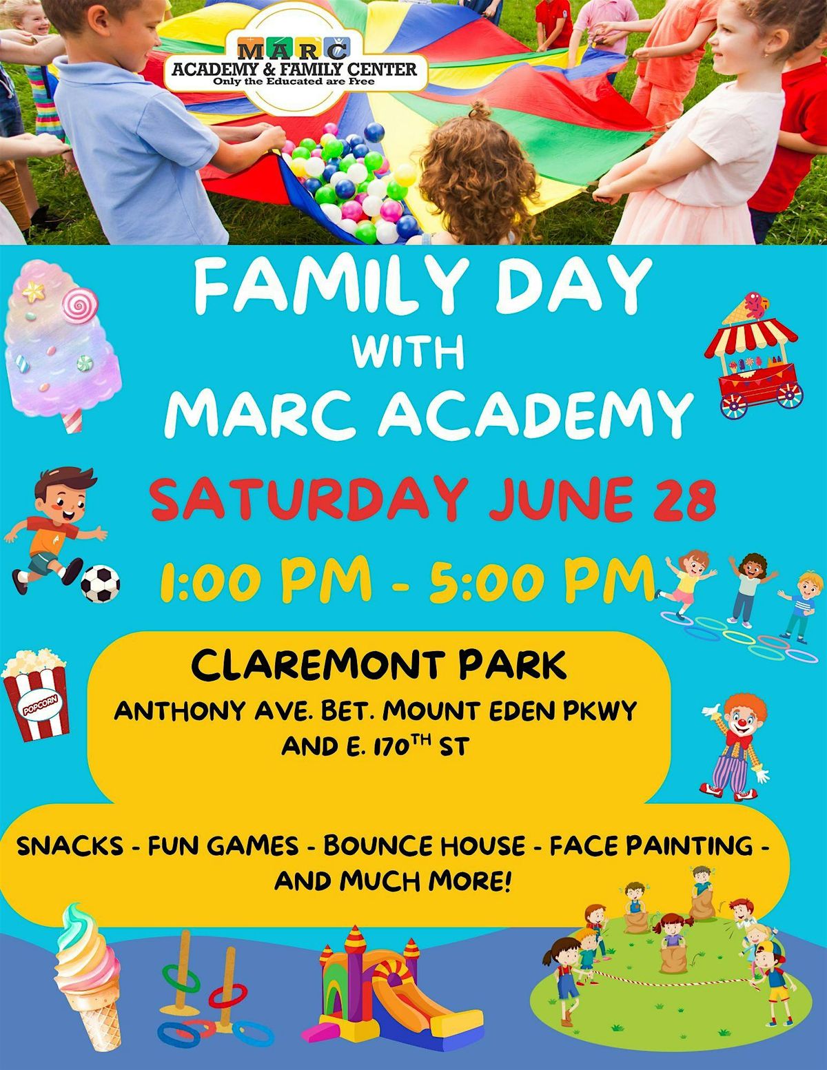 Family Day with MARC Academy & Family Center Inc., 28 June | Event in The Bronx | AllEvents