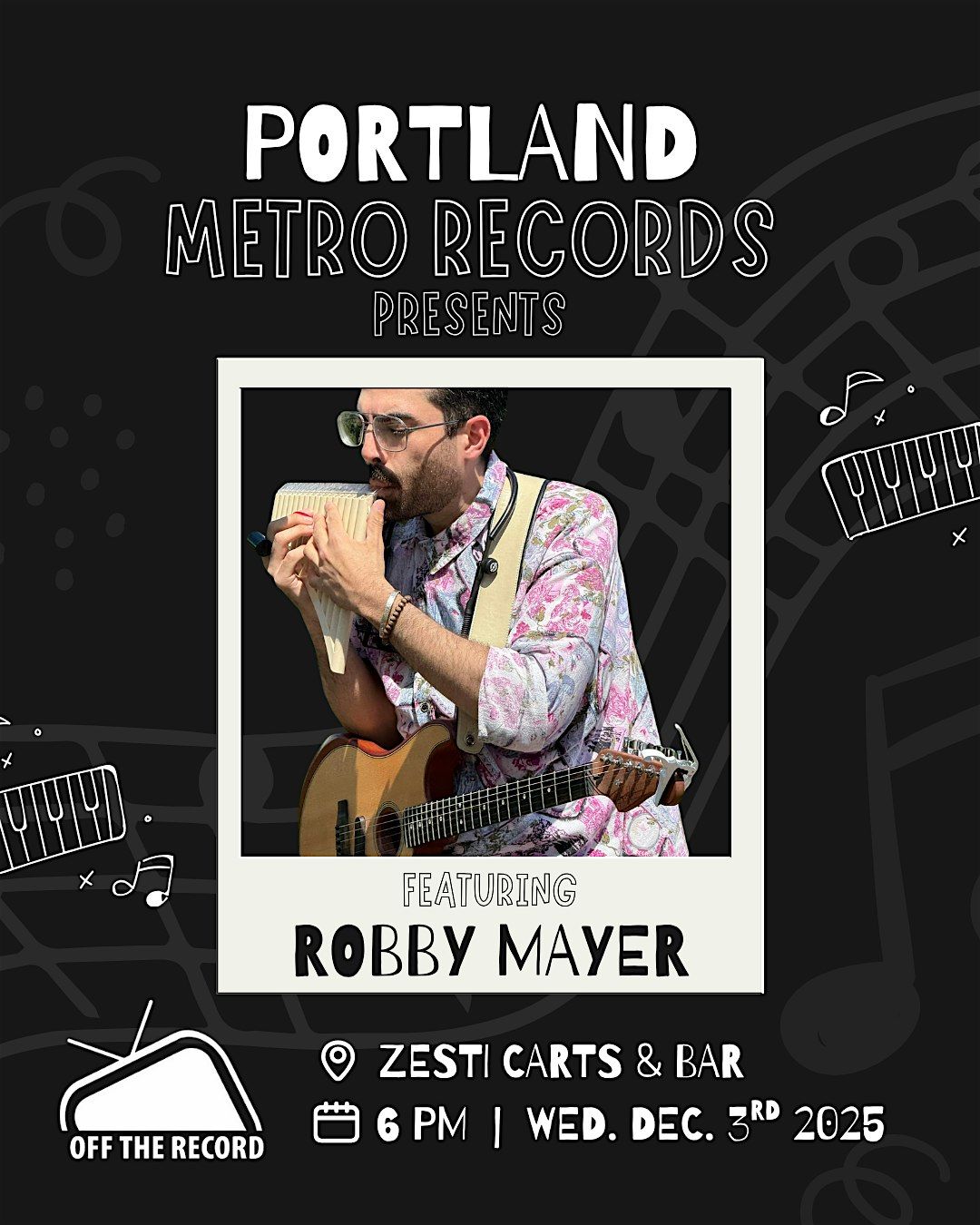 Off The Record featuring Robby Mayer, 3 December | Event in Forest Grove | AllEvents