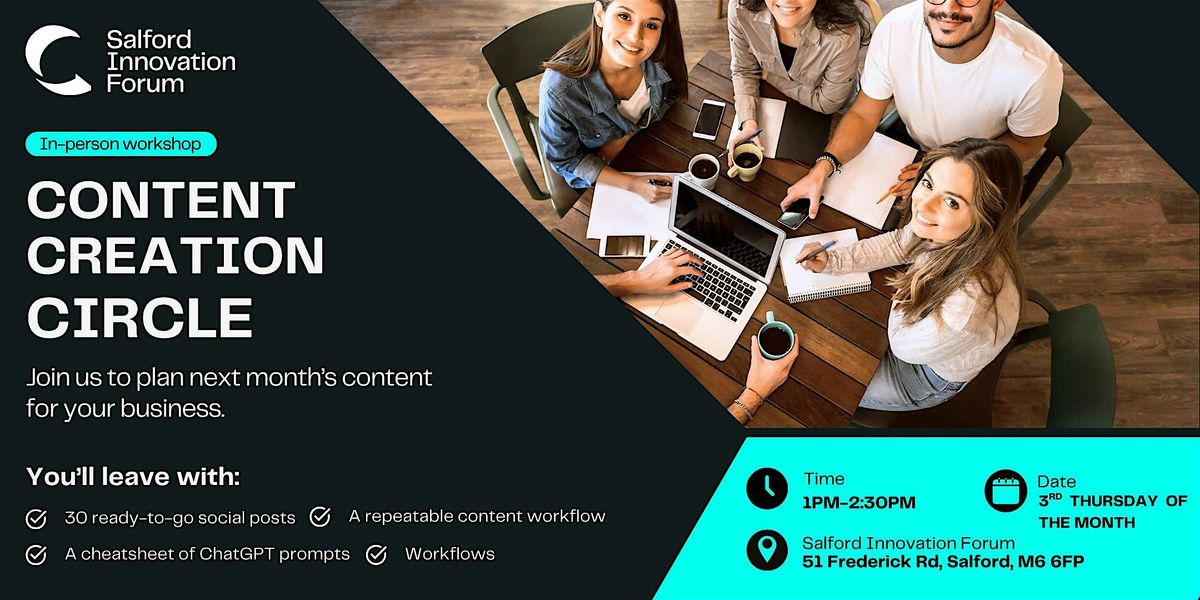 Content Creation Circle, 23 October | Event in Salford | AllEvents