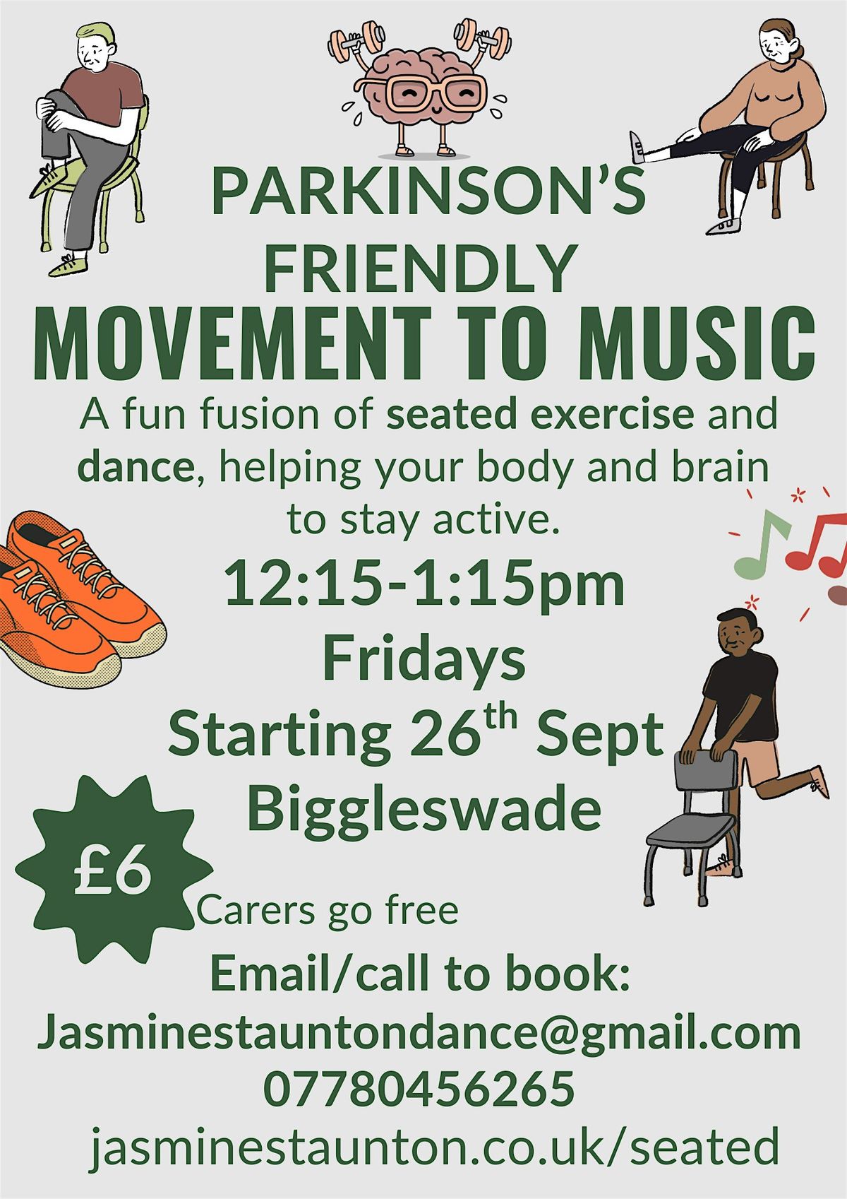 Parkinson's Friendly Movement to Music Class, 28 November | Event in Biggleswade | AllEvents