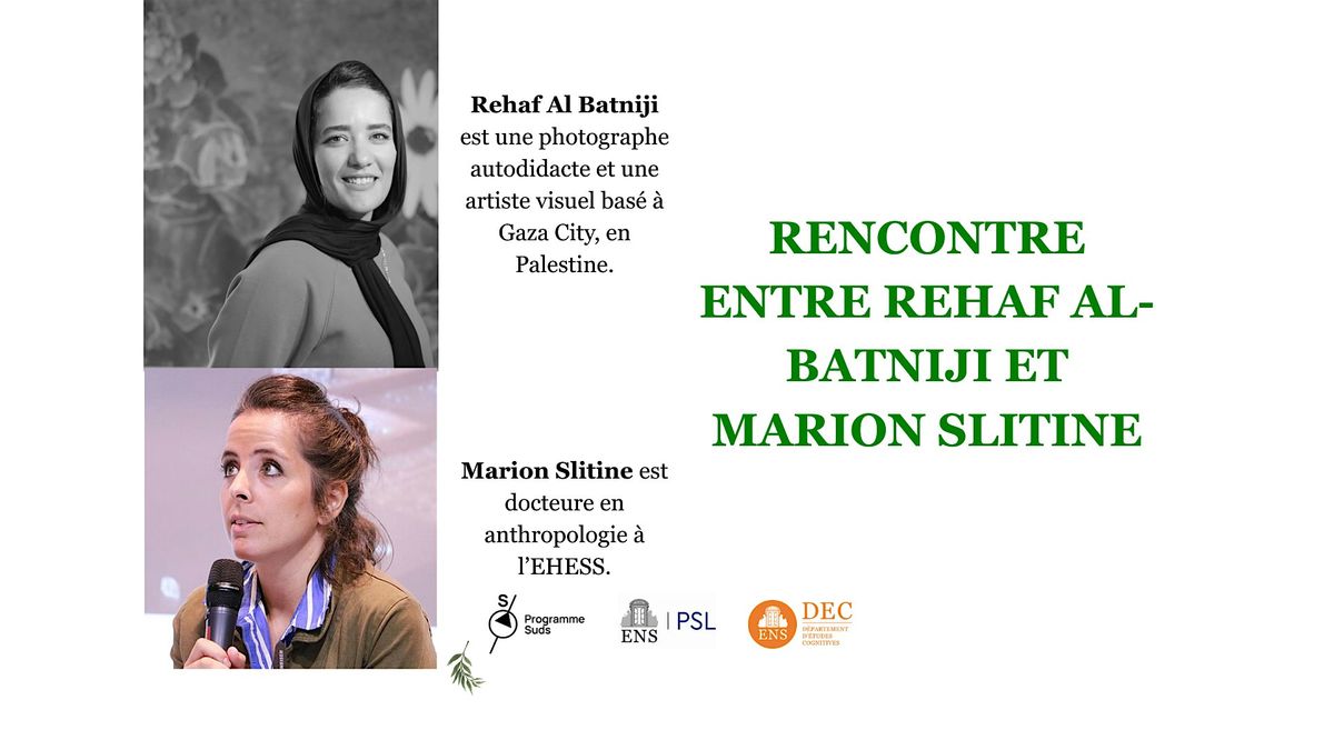 Séminaire d'élèves Palestine ENS :  Rehaf Al-Batniji et Marion  Slitine, 23 June | Event in Paris | AllEvents