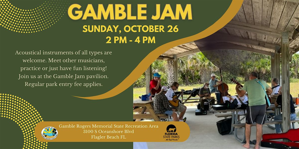 Gamble Jam, 26 October | Event in Flagler Beach | AllEvents