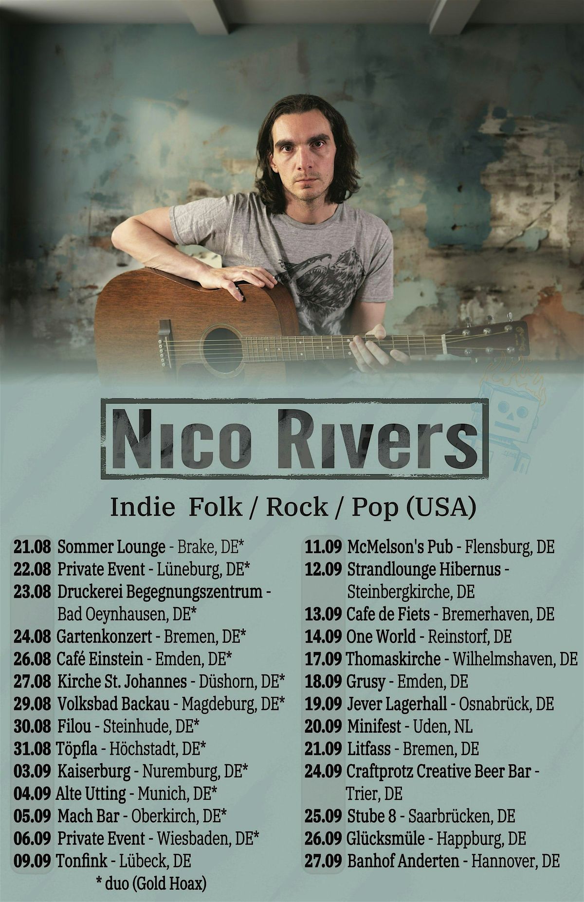 Nico Rivers (USA) @ Bahnhof Anderten, 27 September | Event in Hannover | AllEvents