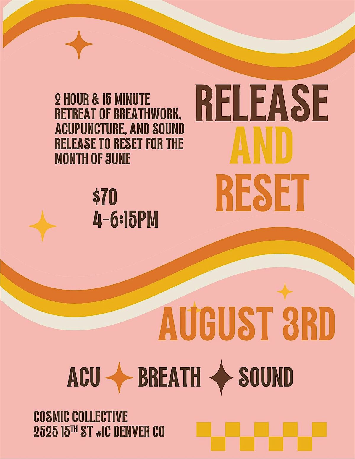 RELEASE AND RESET, 3 August | Event in Denver | AllEvents