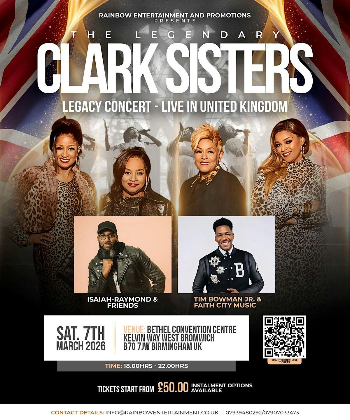 The Legendary Clark Sisters - Legacy Concert Live in UK feat Tim Bowman Jr, 7 March | Event in WEST BROMWICH
