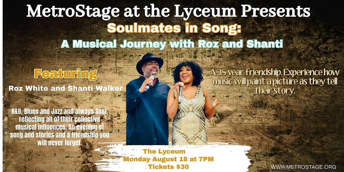 Soulmates in Song: A Musical Journey with Roz and Shanti, 18 August | Event in Alexandria | AllEvents
