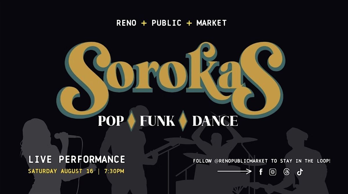 Sorokas LIVE at Reno Public Market!, 16 August | Event in Reno | AllEvents