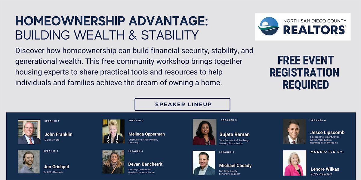 Homeownership Advantage: Building Wealth & Stability!, 3 December | Event in Vista | AllEvents