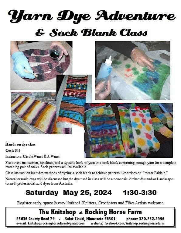 Yarn Dye Adventure & Sock Blank Class, 16 October | Event in St. Cloud | AllEvents