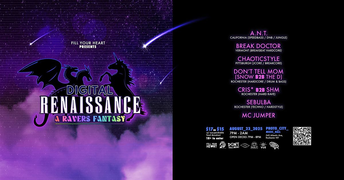 Digital Renaissance - A Ravers Fantasy, 23 August | Event in Rochester | AllEvents