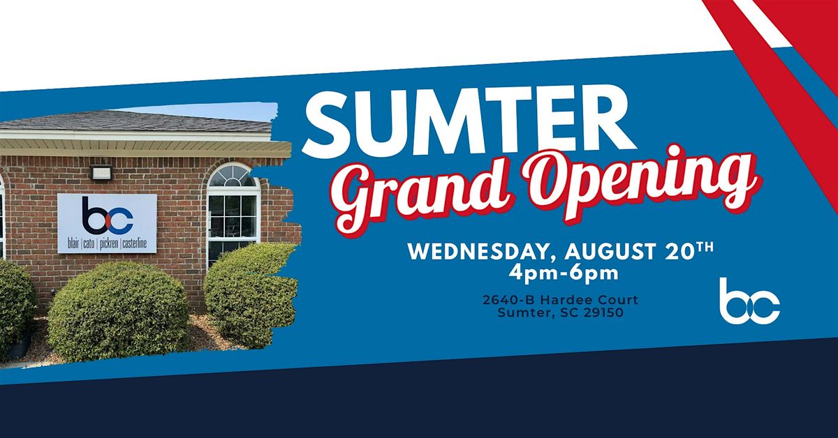 Blair Cato Sumter Grand Opening, 20 August | Event in Sumter | AllEvents