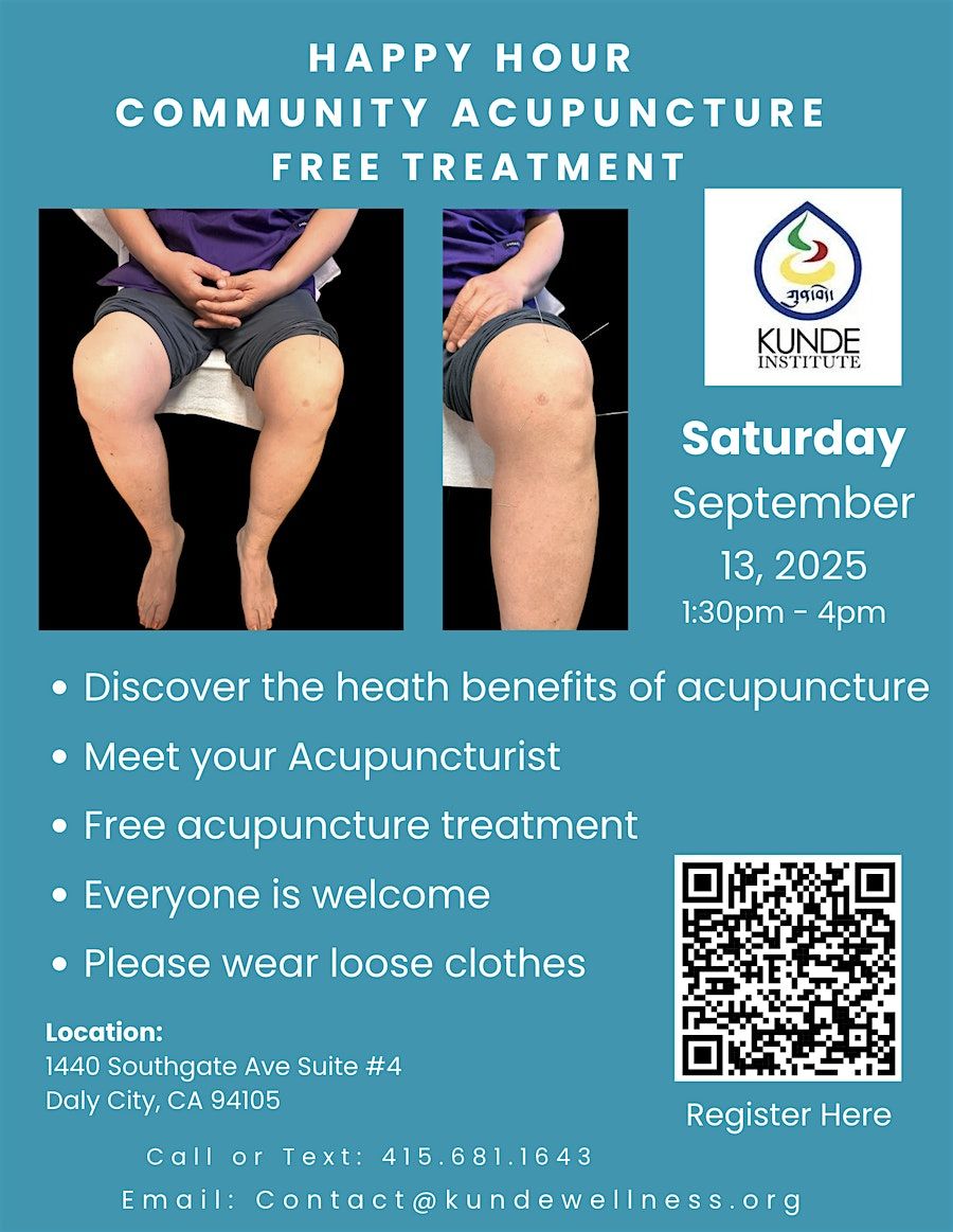Happy Hour Free Acupuncture Treatment!, 13 September | Event in Daly City | AllEvents