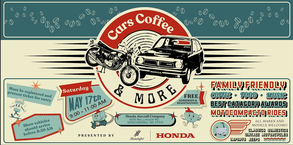 Honda Aircraft Company Cars, Coffee, & More, 17 May | Event in Greensboro | AllEvents