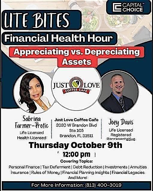 LITE BITES FINANCIAL HEALTH HOUR, 9 October | Event in Brandon | AllEvents
