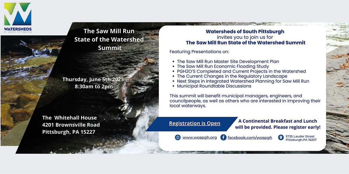 Saw Mill Run State of the Watershed Summit, 5 June | Event in Pittsburgh | AllEvents