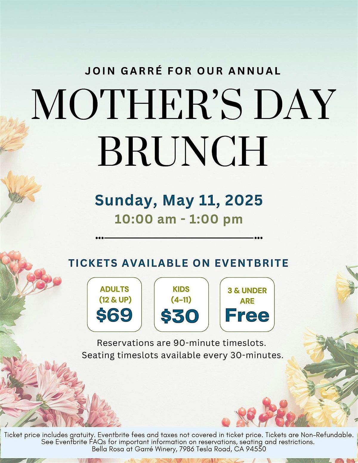 Mother's Day Brunch at Garré Winery 2025, 11 May | Event in Livermore | AllEvents